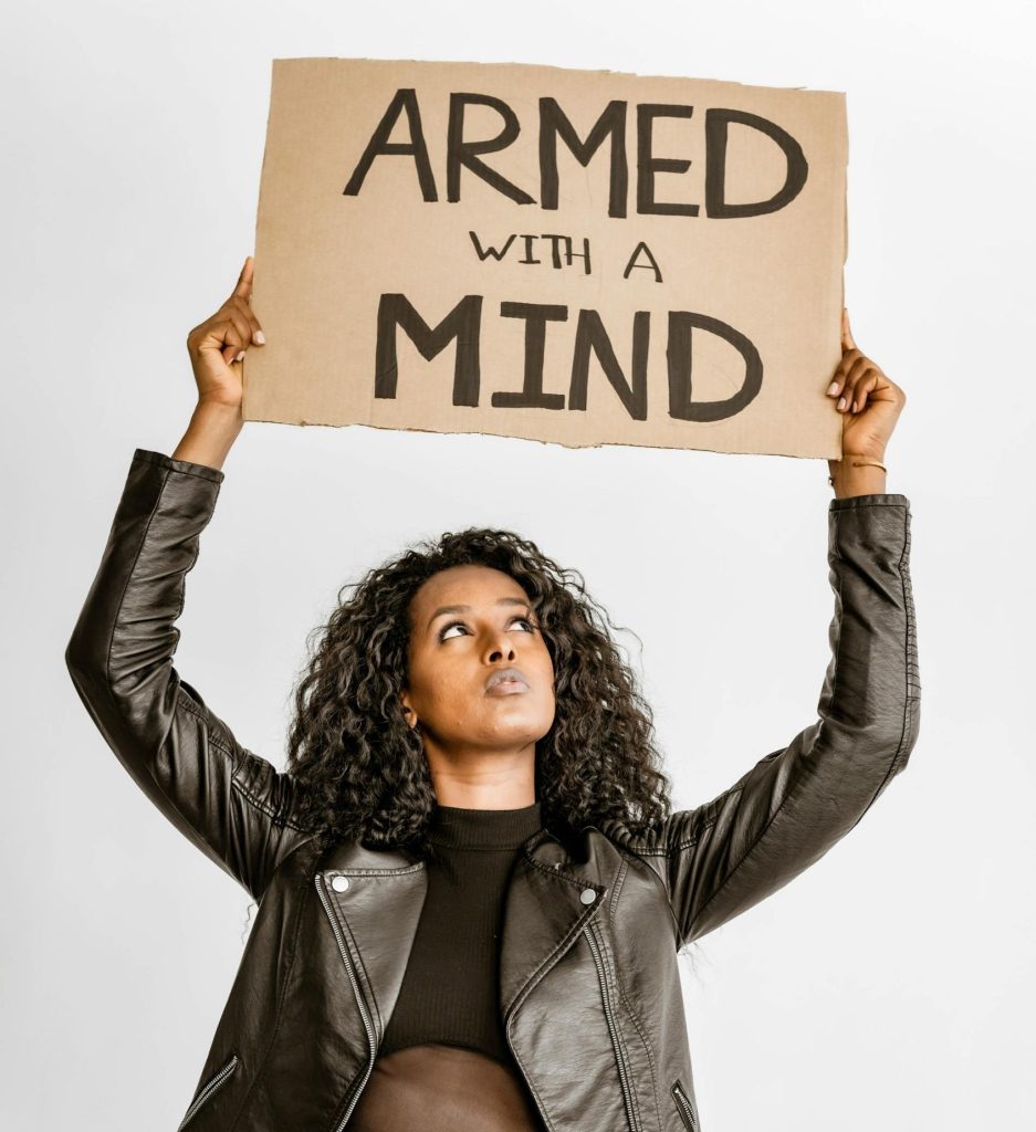 A woman feels empowered as she uses her mind in a way that serves her well